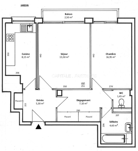 furnished  1 bedroom Apartment PARIS 16 - 54 m²;
