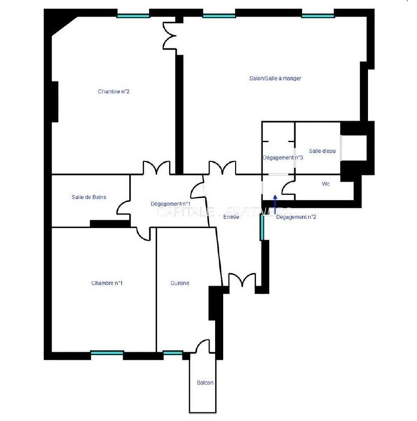 furnished  2 bedrooms Apartment PARIS 8 - 115 m²;